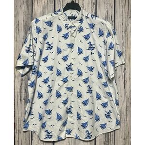 Polo Ralph Lauren Polo Bear Oxford Button-Down Short-Sleeve Shirt Men 3XB Sail